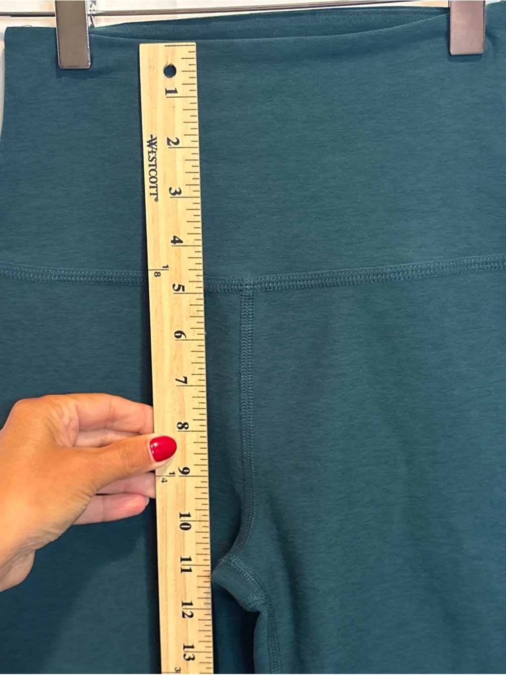 Beyond Yoga High-Waist Teal Bike Shorts - Picture 7 of 7